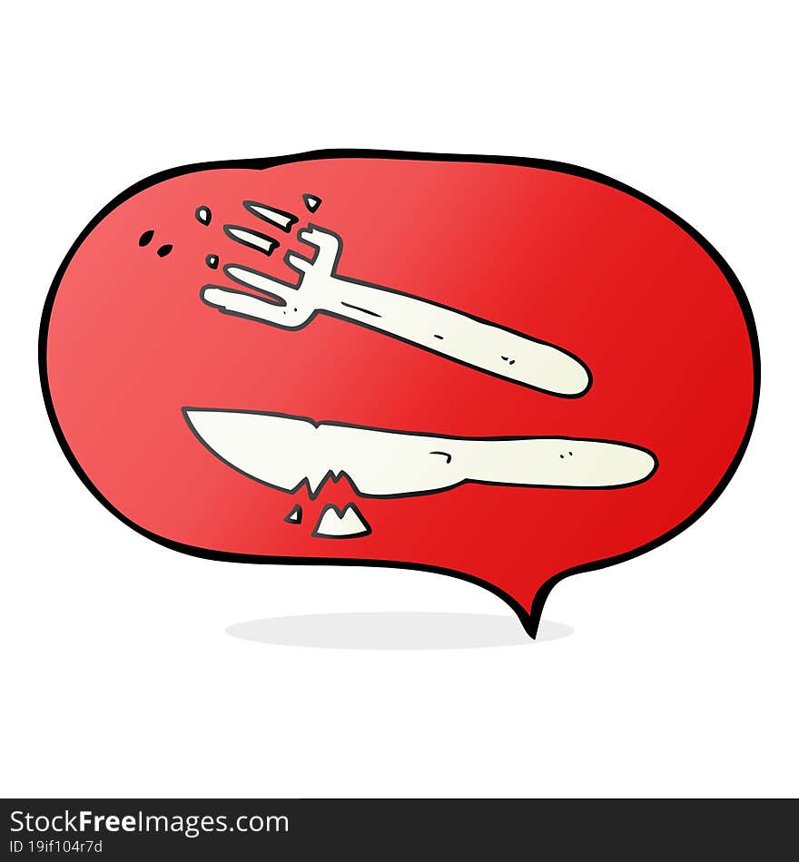 Speech Bubble Cartoon Cracked Plastic Cutlery