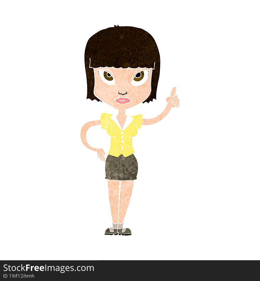 cartoon pretty girl with idea