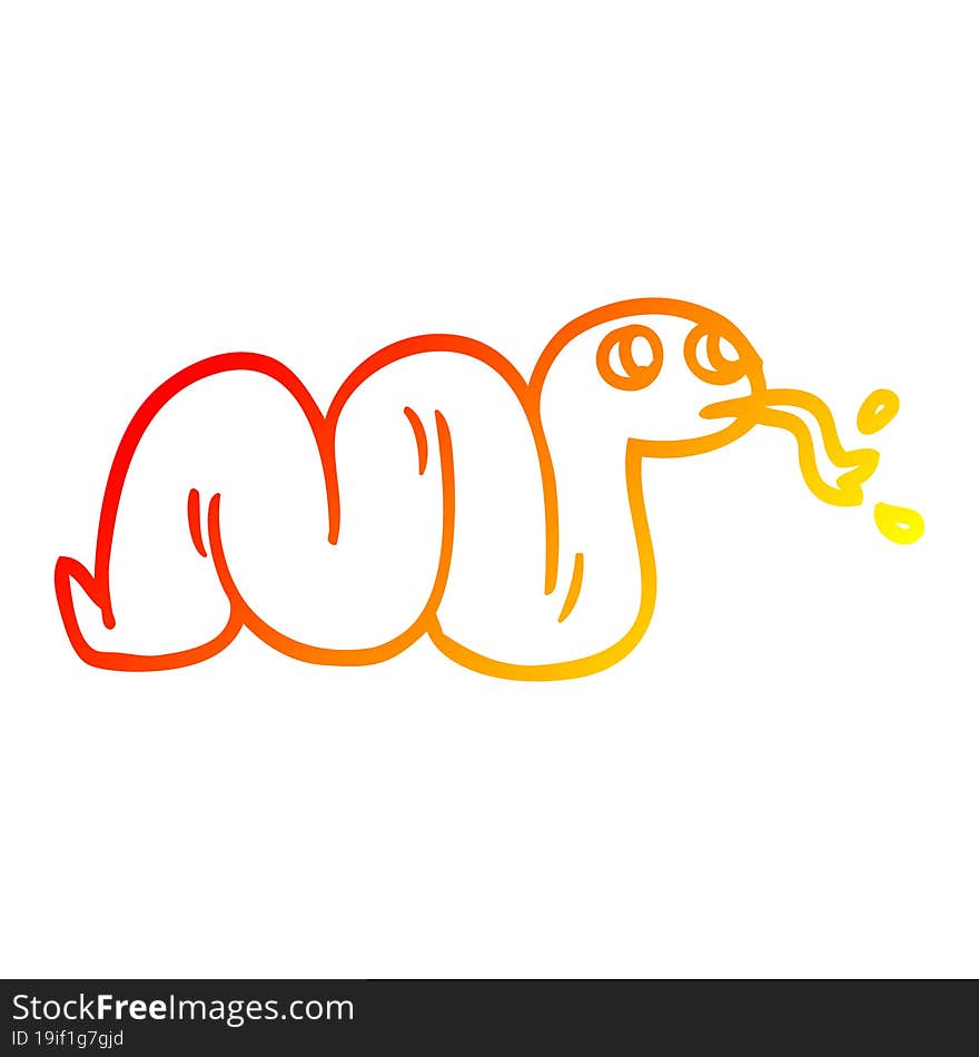 warm gradient line drawing cartoon snake