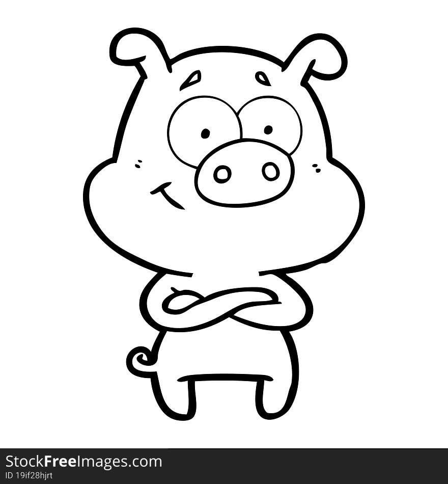 happy cartoon pig. happy cartoon pig