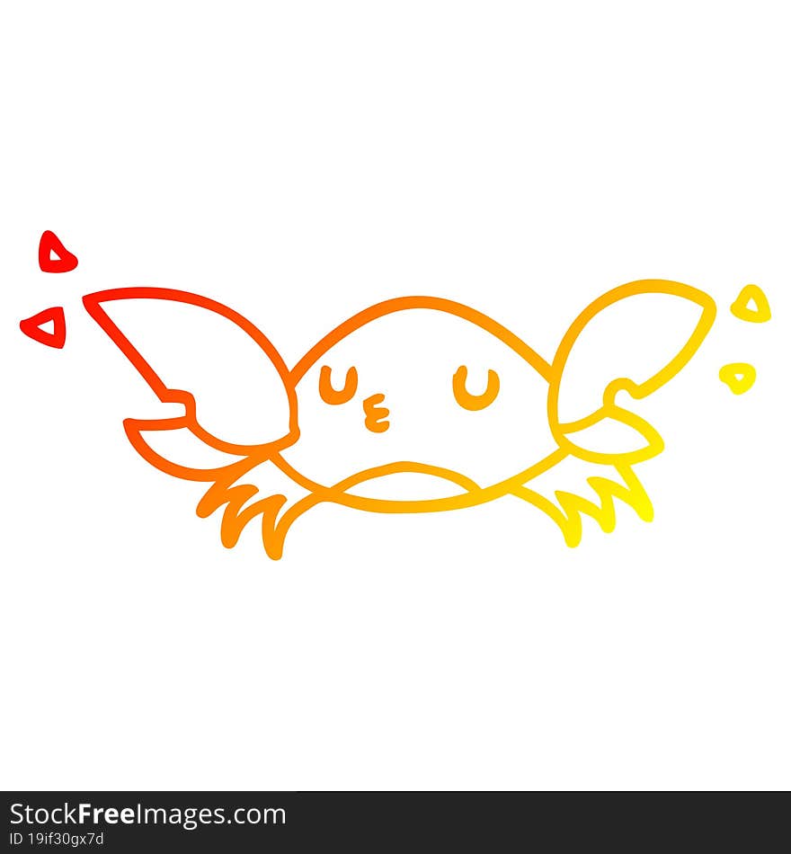 warm gradient line drawing cartoon crab