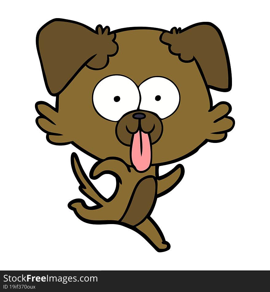 cartoon dog with tongue sticking out. cartoon dog with tongue sticking out