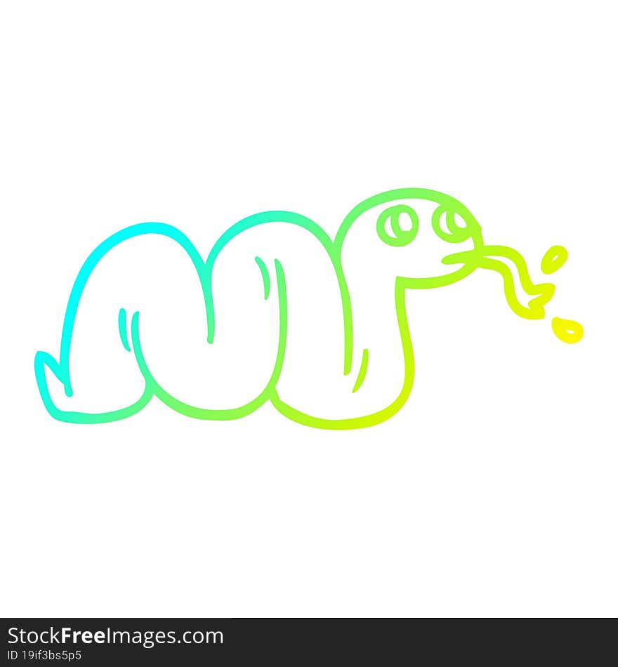 cold gradient line drawing cartoon snake