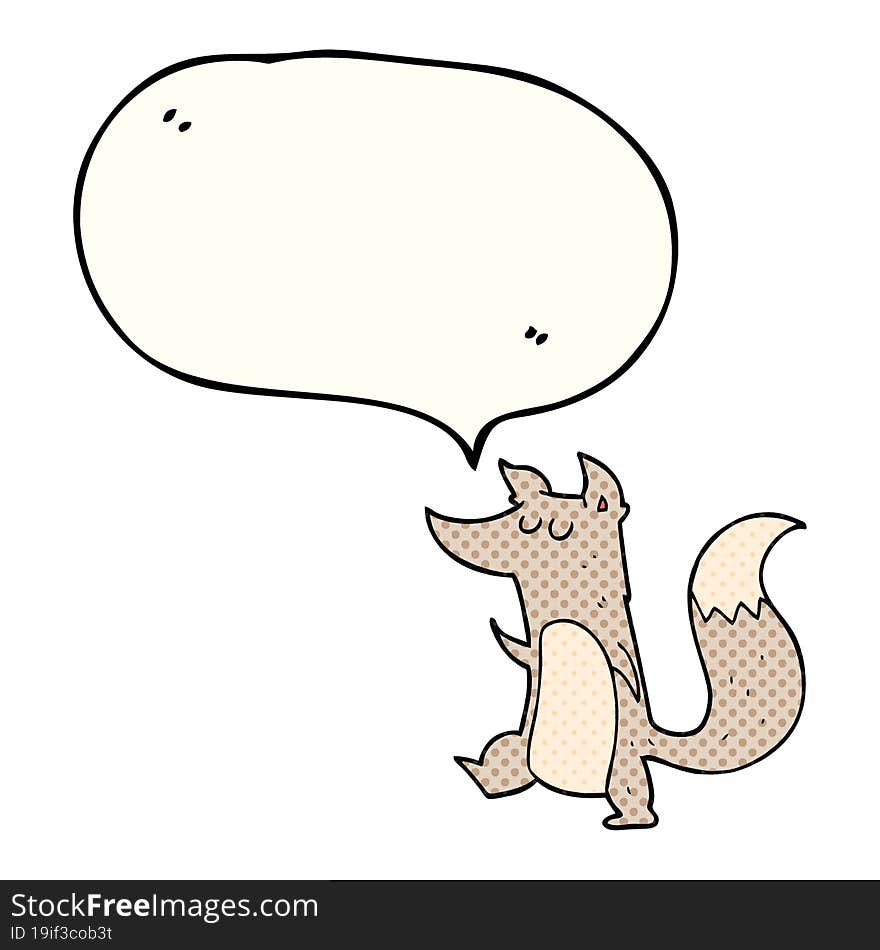 comic book speech bubble cartoon little wolf