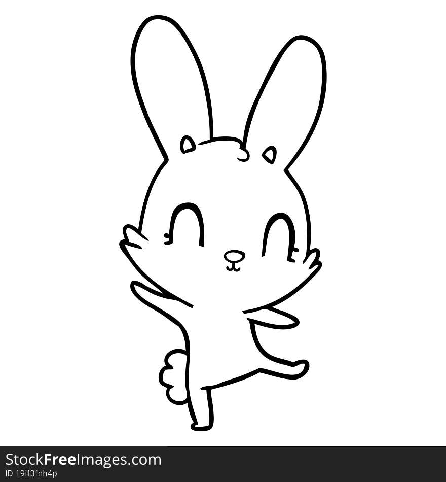 cute cartoon rabbit dancing. cute cartoon rabbit dancing