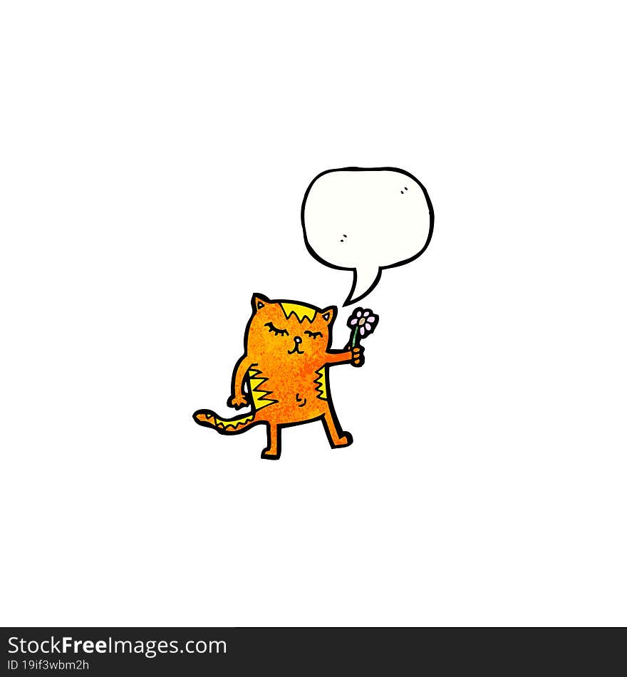 cartoon cat with speech bubble