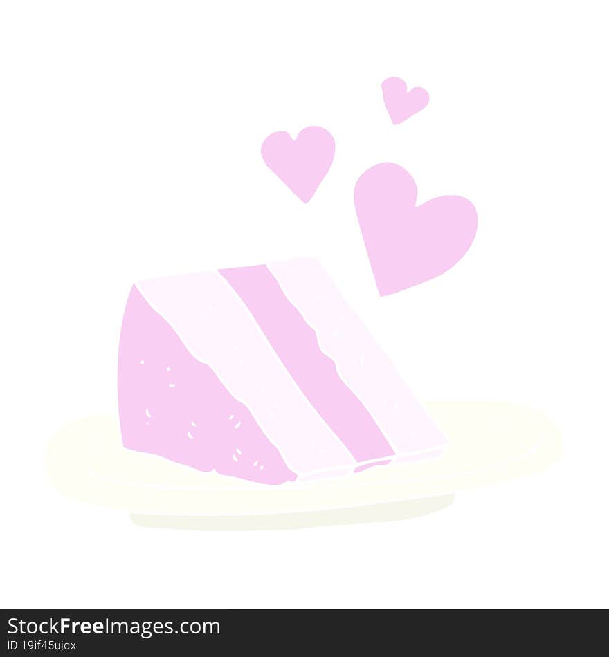 flat color illustration of a cartoon lovely cake