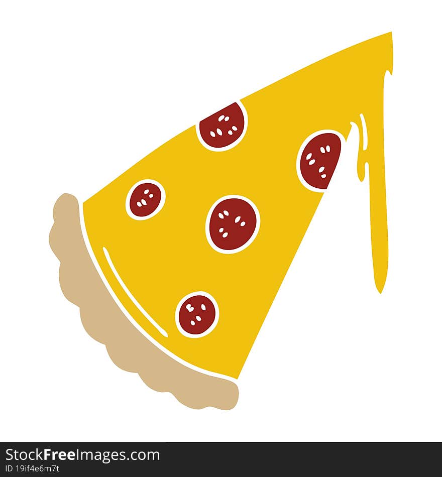 quirky hand drawn cartoon slice of pizza