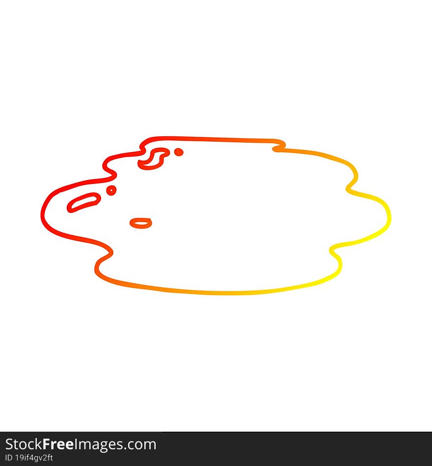 warm gradient line drawing cartoon puddle of water