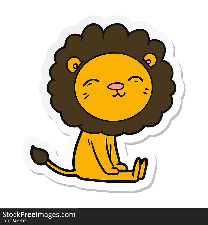 Sticker Of A Cartoon Lion