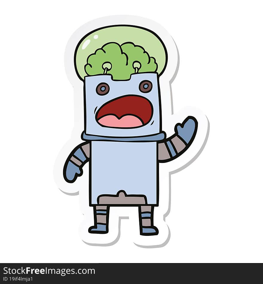 sticker of a cartoon robot