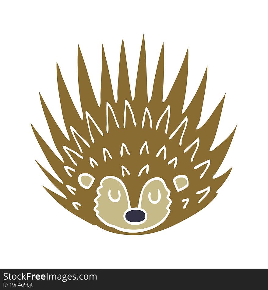 cartoon doodle spiky hedgehog