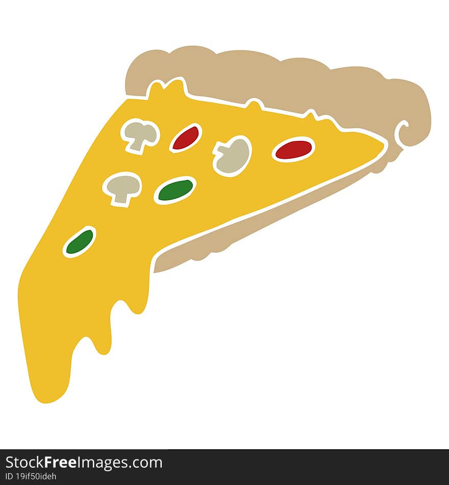 flat color style cartoon pizza slice