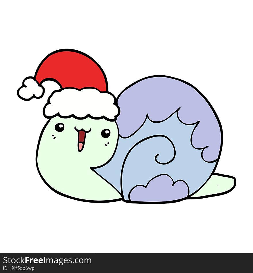 cute cartoon christmas snail