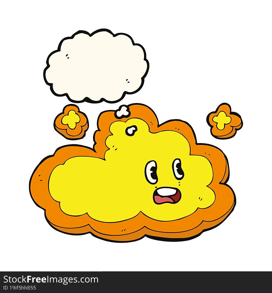 cartoon cloud with thought bubble