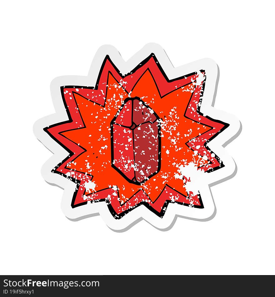 retro distressed sticker of a cartoon ruby