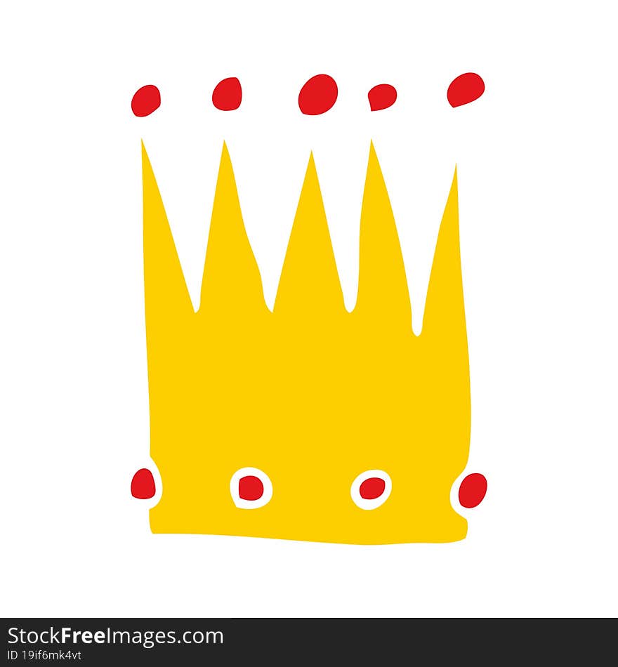 flat color style cartoon simple crown