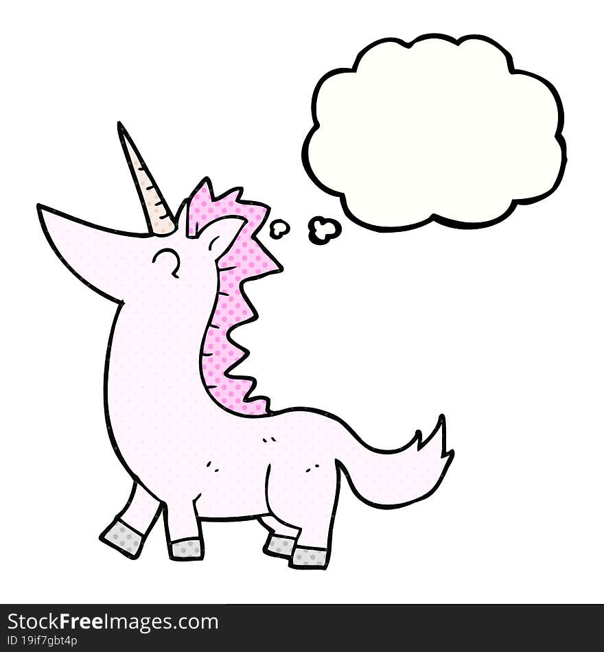 thought bubble cartoon unicorn