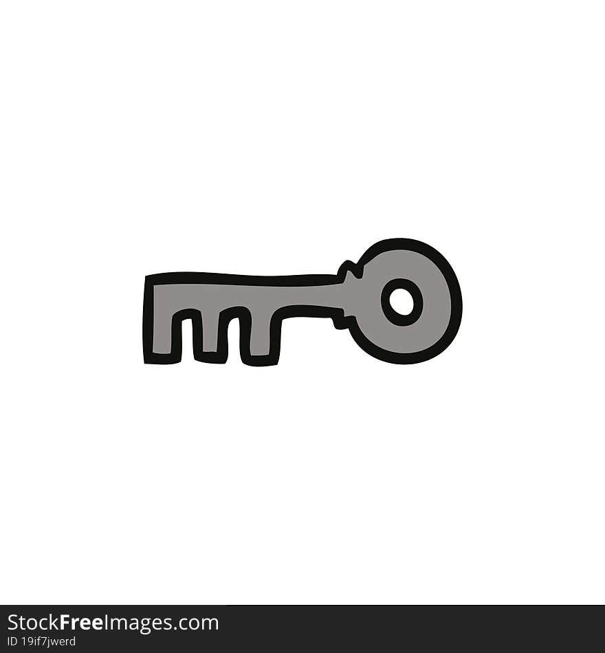 cartoon doodle of a brass key