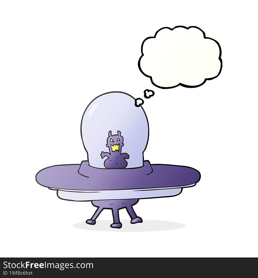 thought bubble cartoon alien spaceship