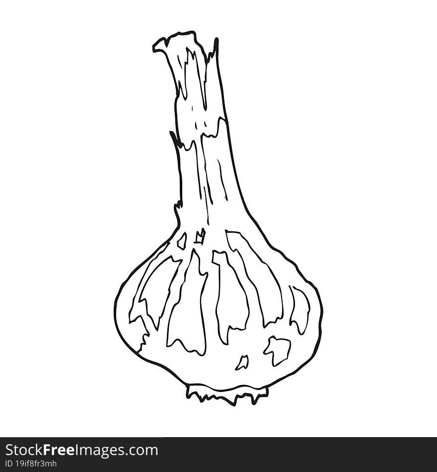 black and white cartoon garlic