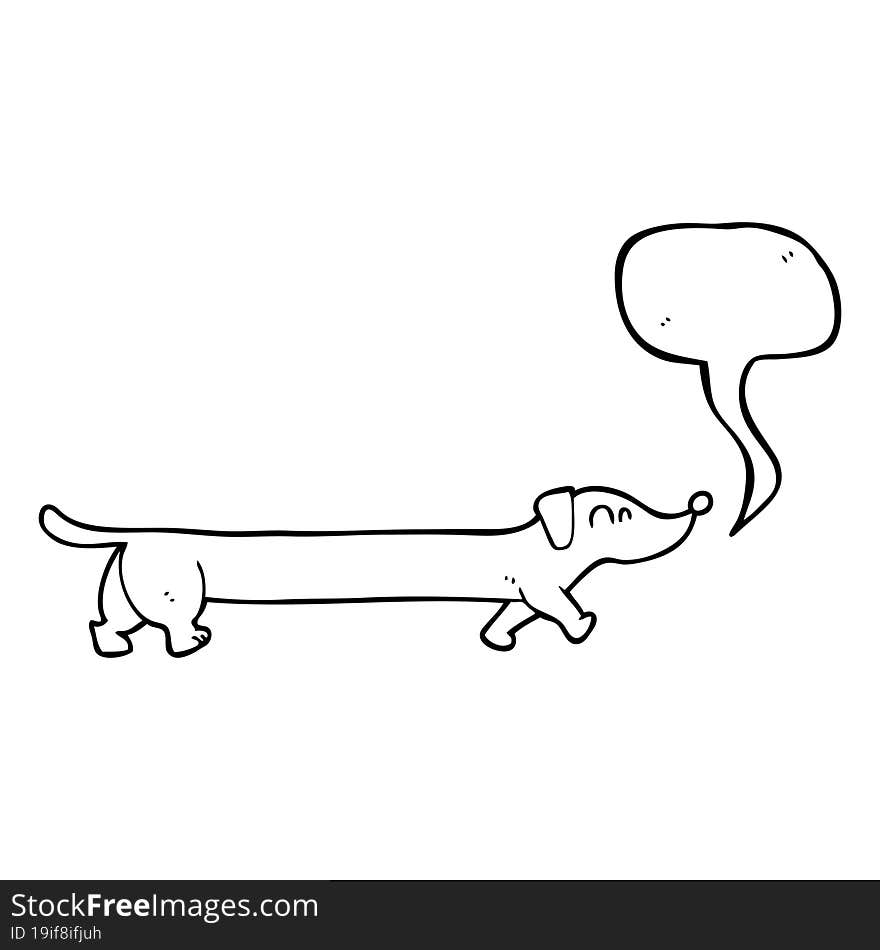 speech bubble cartoon dachshund