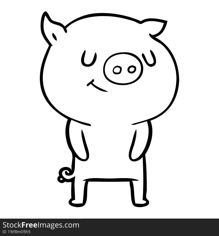 happy cartoon pig. happy cartoon pig