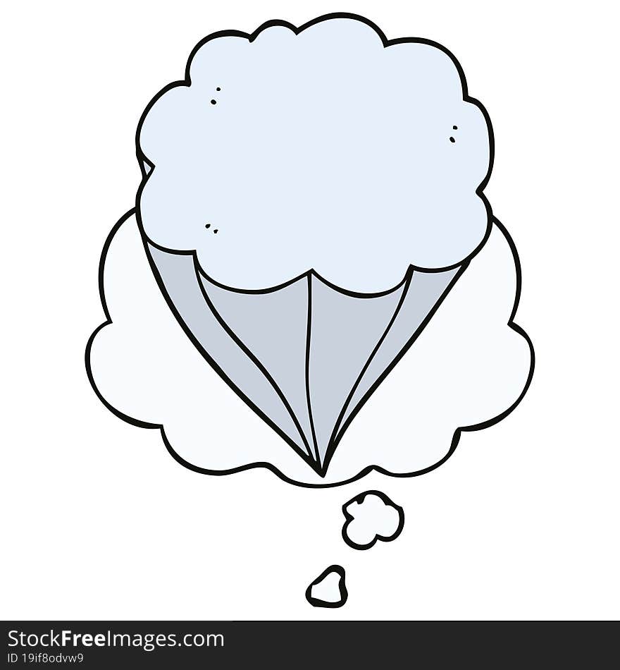 cartoon cloud symbol and thought bubble