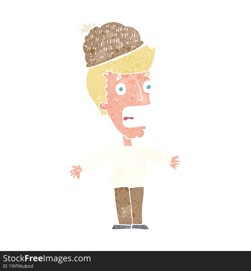 cartoon man wearing winter hat