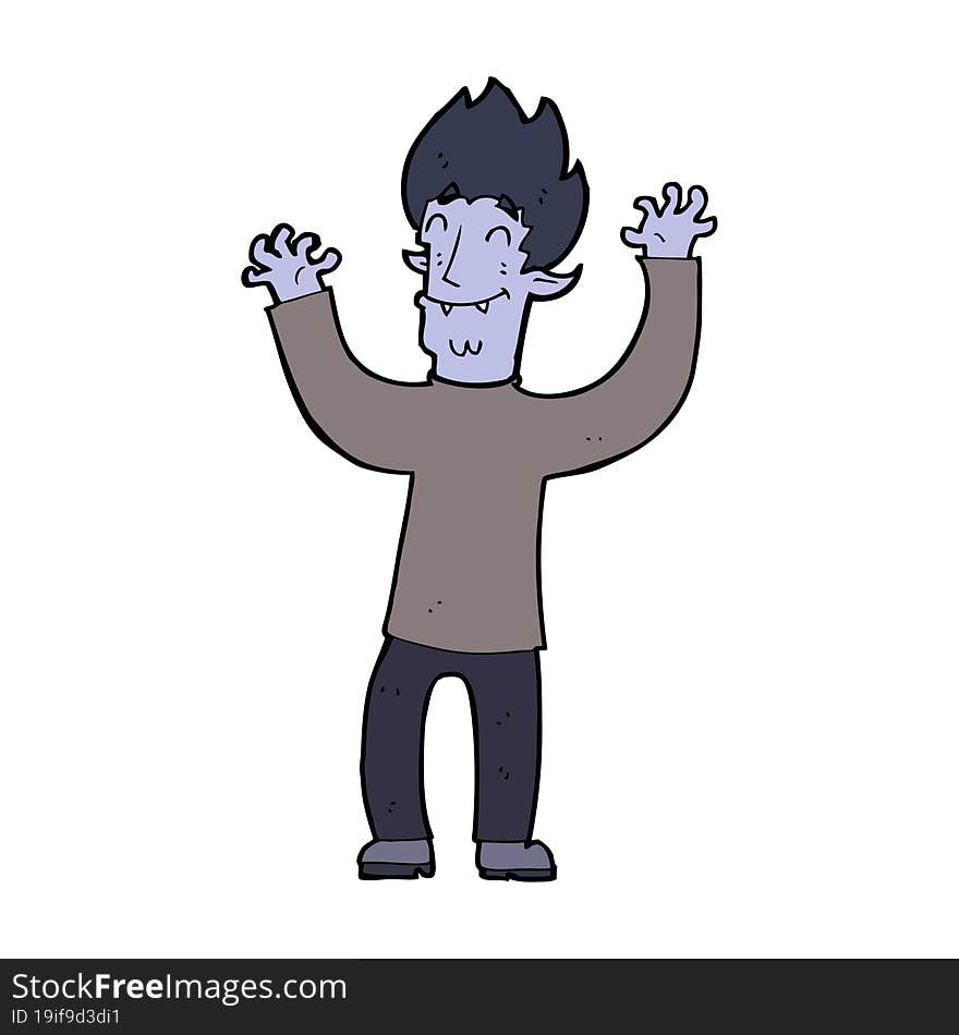 Cartoon Happy Vampire Man