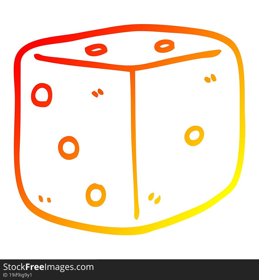 warm gradient line drawing cartoon classic dice