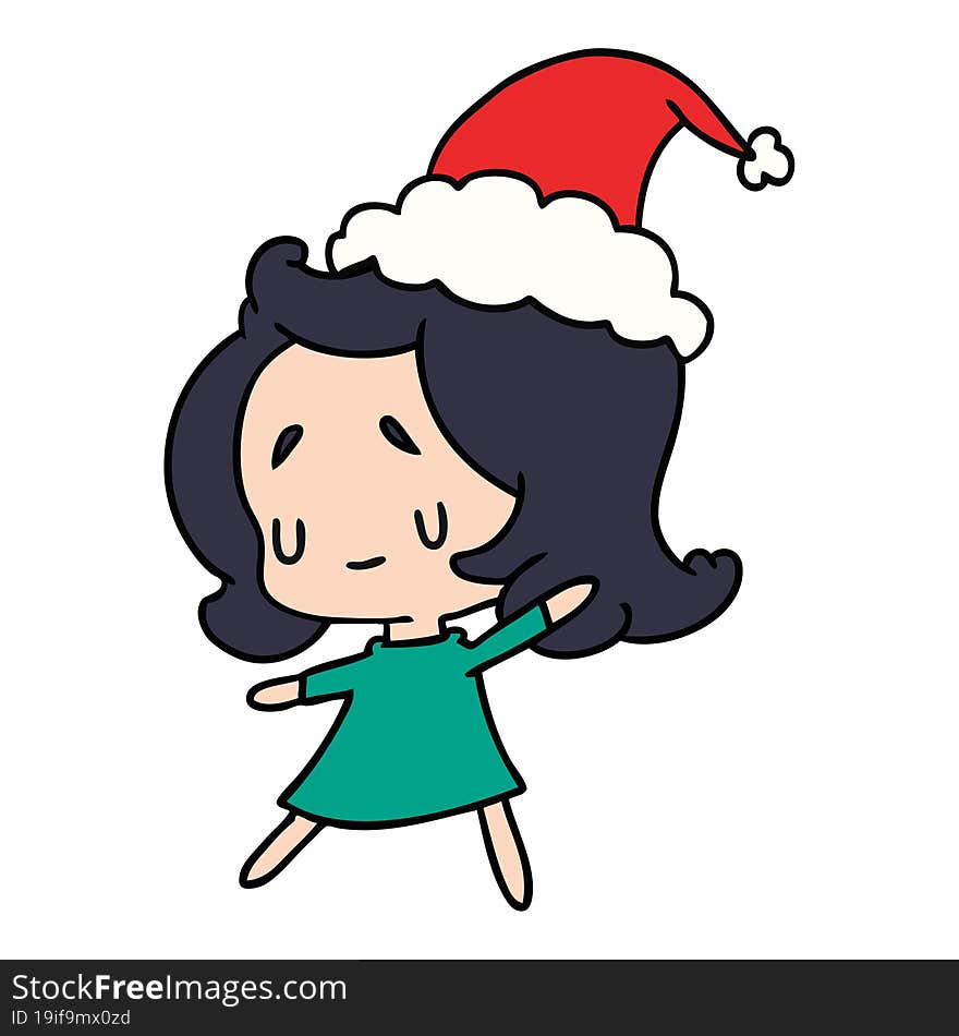 Christmas Cartoon Of Kawaii Girl