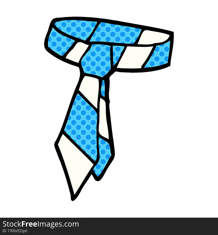 cartoon doodle striped tie