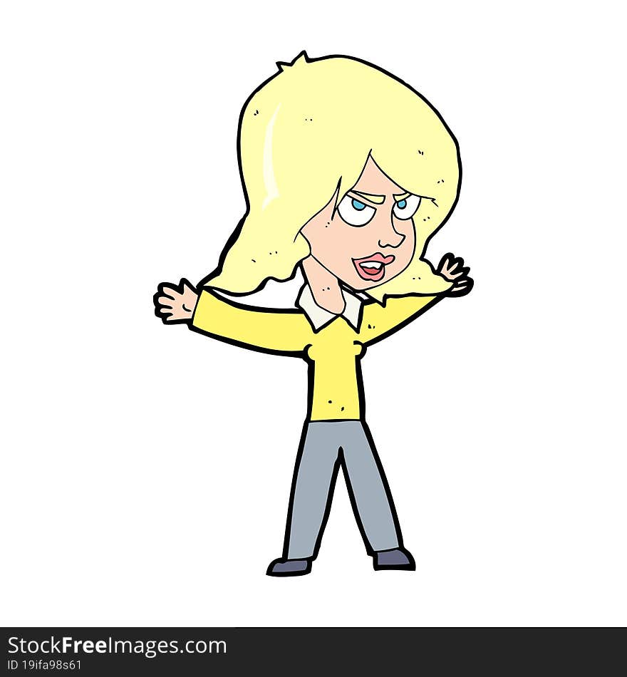 Cartoon Woman Gesturing