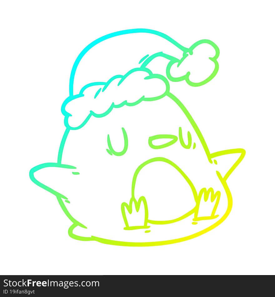 cold gradient line drawing cute penguin