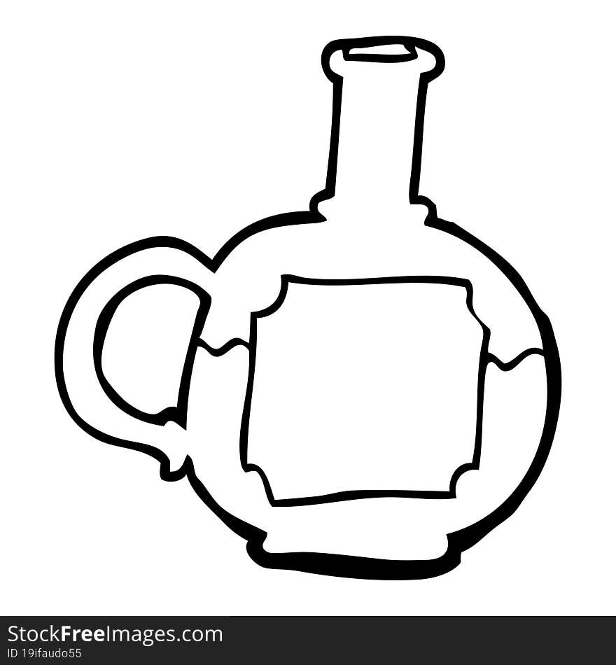 Line Drawing Cartoon Of Potion Bottle