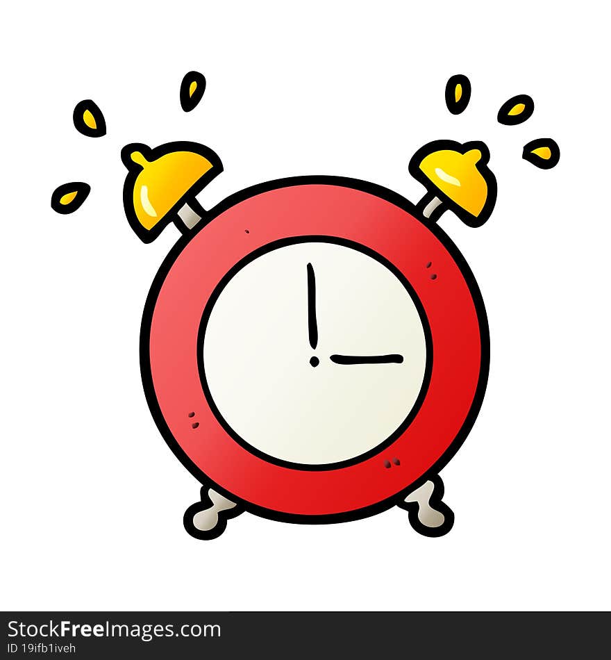 cartoon ringing alarm clock. cartoon ringing alarm clock