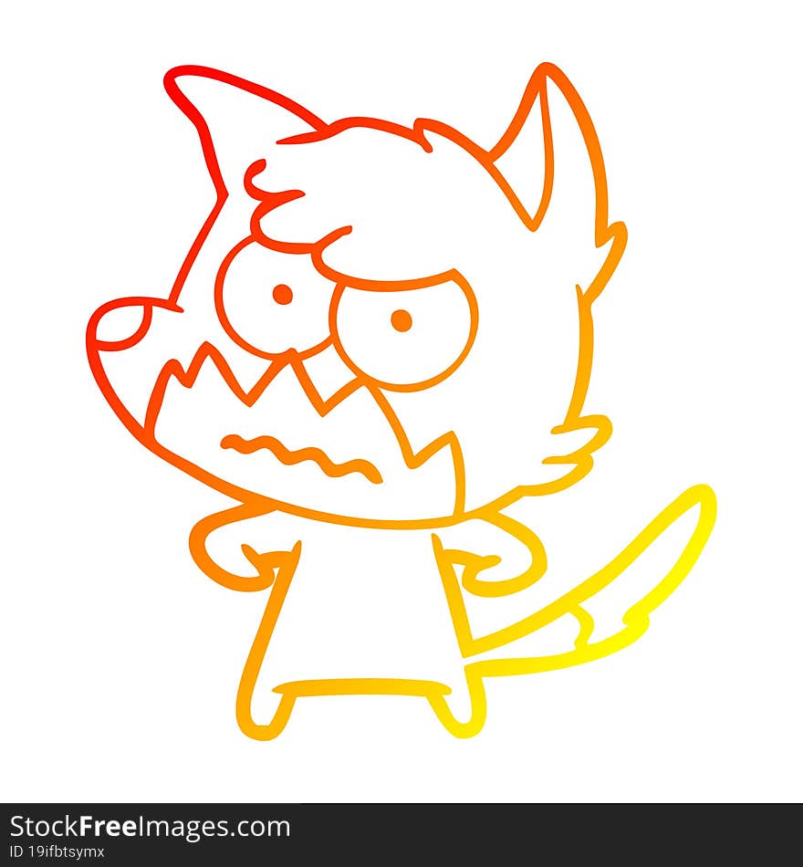 warm gradient line drawing cartoon annoyed fox