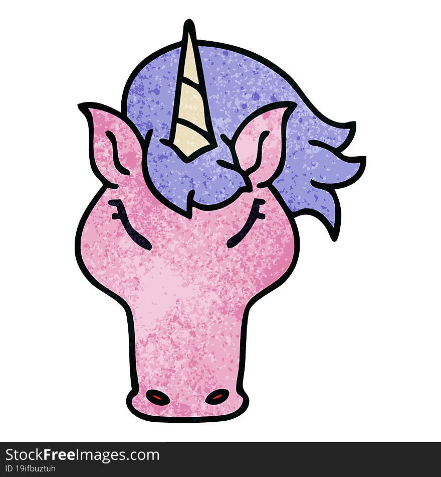 quirky hand drawn cartoon unicorn