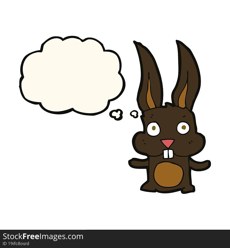 Cartoon Rabbit With Thought Bubble