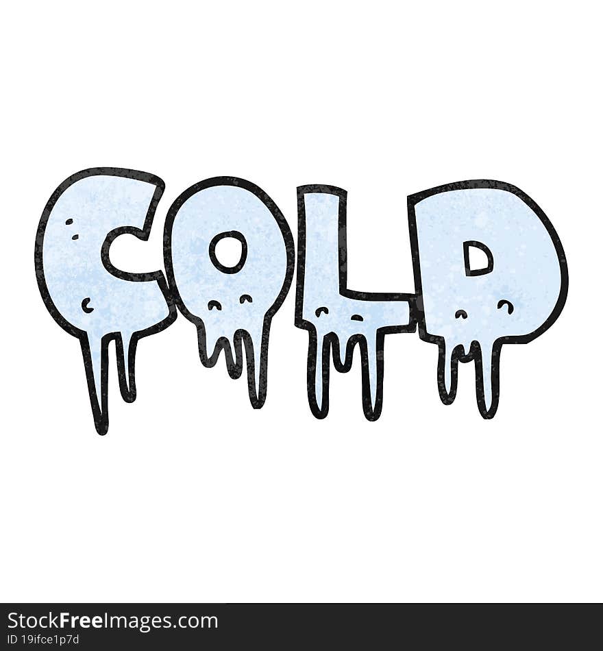 textured cartoon word cold