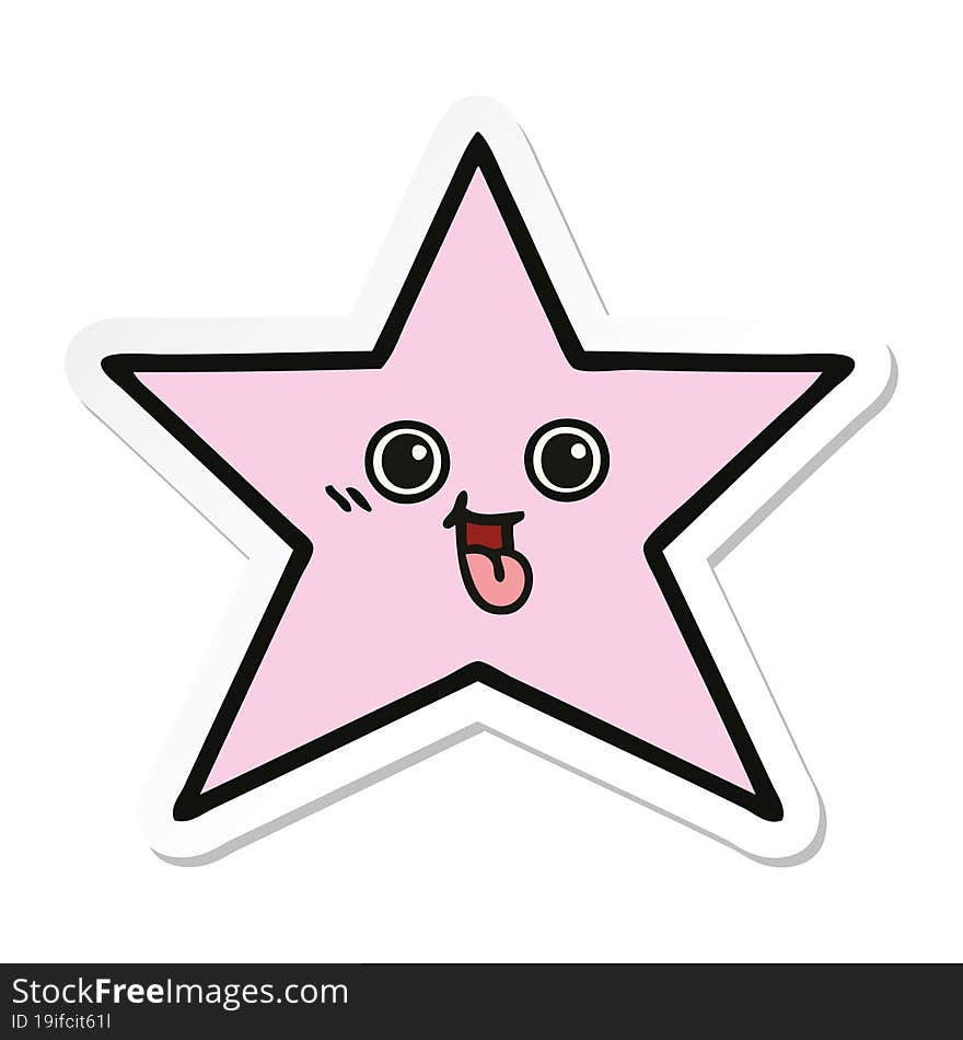 sticker of a cute cartoon star fish