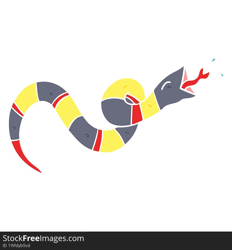 flat color style cartoon hissing snake