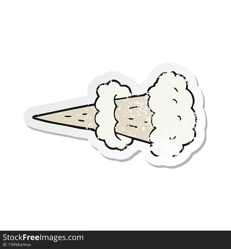 retro distressed sticker of a cartoon smoke blast