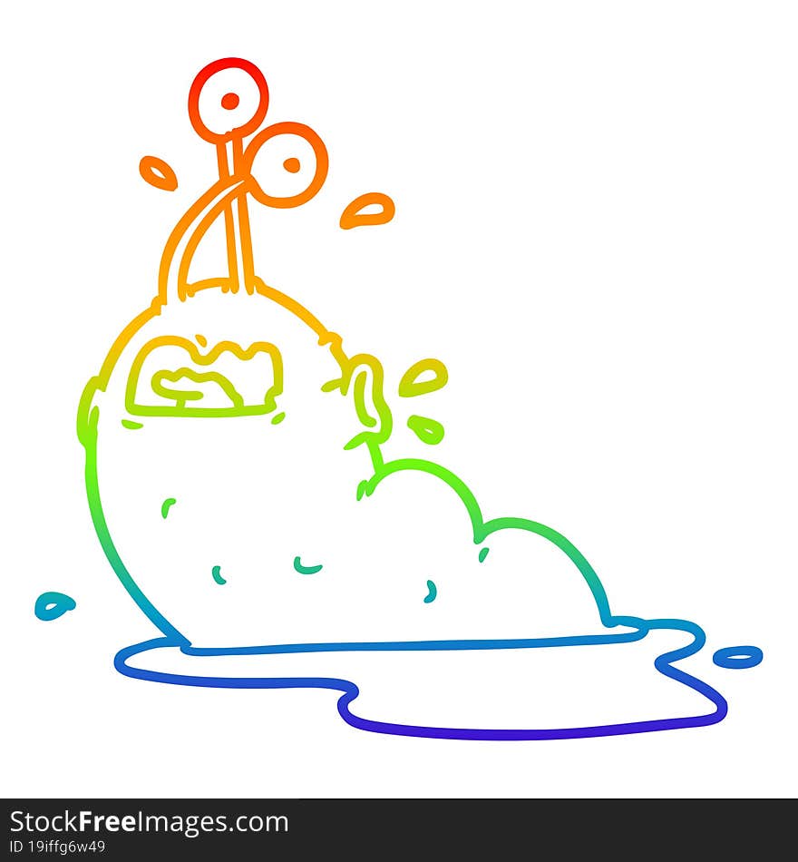 rainbow gradient line drawing gross cartoon slug