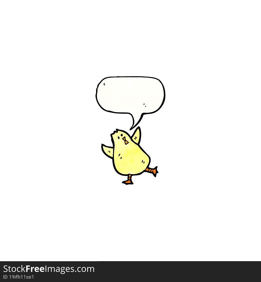 cartoon little bird with speech bubble