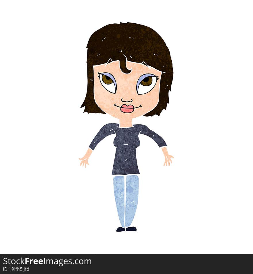 cartoon girl shrugging shoulders