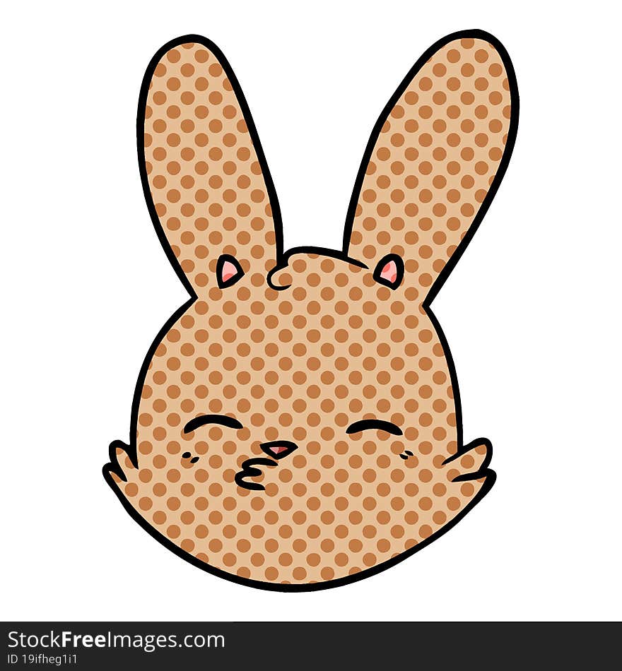 cartoon bunny face considering. cartoon bunny face considering