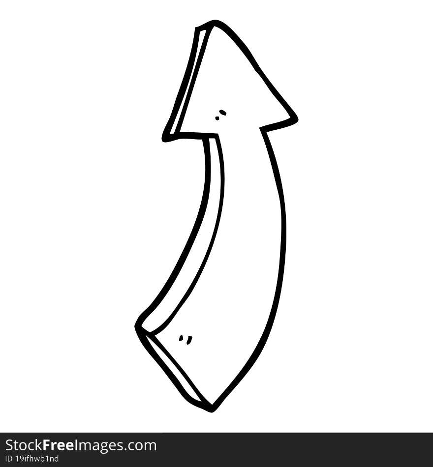 line drawing cartoon pointing arrow