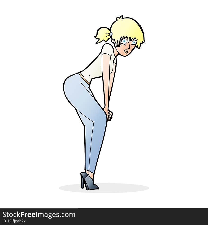 cartoon woman posing